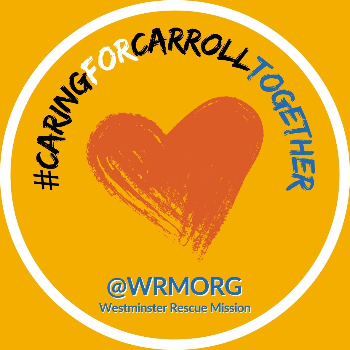 CaringForCarrollTogether - Orange heart